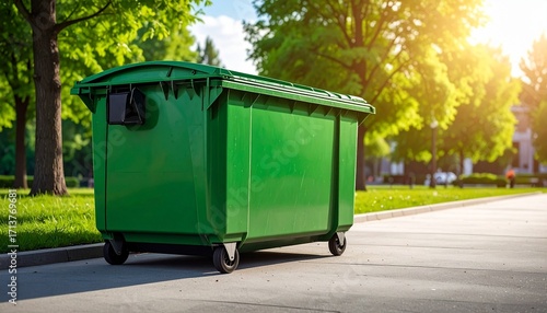 green garbage bin