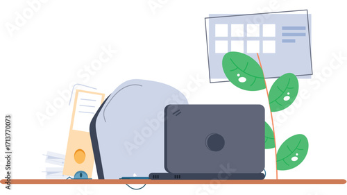 laptop on a desk at night, symbolizing remote work and freelancing, with a calm, focused atmosphere ideal for productivity in a home office