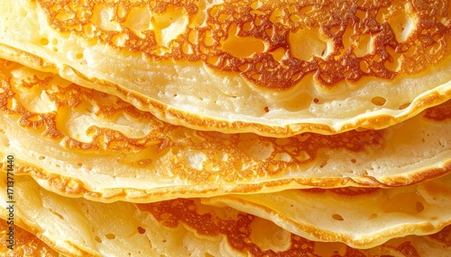 Macro shot of pancake surface, commercial photography style