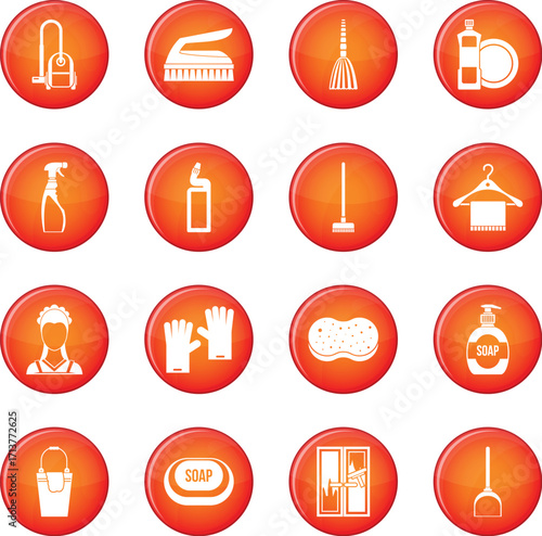 House cleaning icons vector set