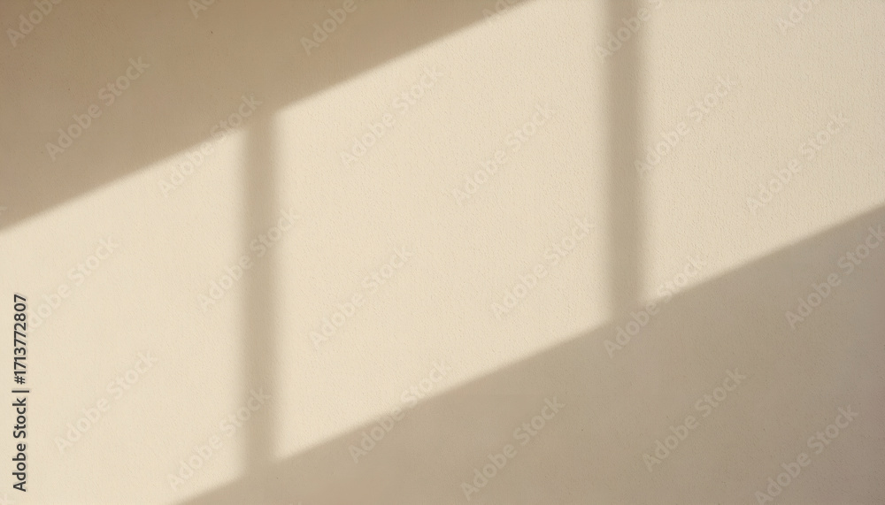 Fototapeta premium Rectangular Window Shadows on Light Wall – Minimal Abstract Background