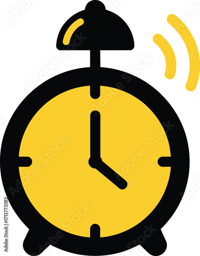 Classic twin bell alarm clock ringing loudly