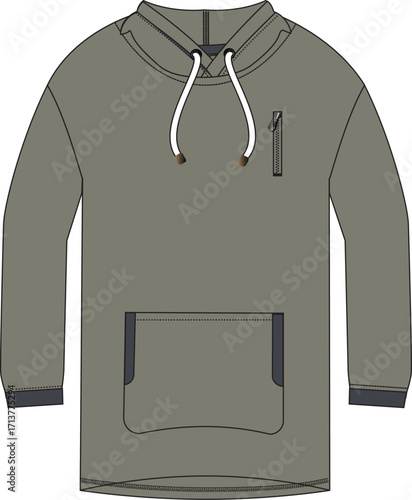 Hooded Pullover, comfortable and stylish hoodie designed for all genders, featuring a dynamic color block pattern. It has a full-zip front, a spacious kangaroo pocket, and ribbed cuffs and hem.