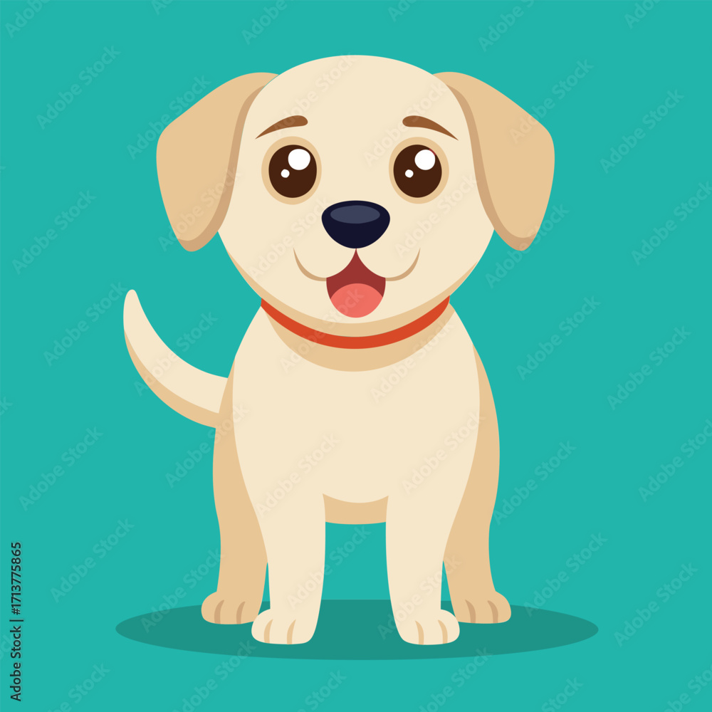 Fototapeta premium Cute cartoon Labrador puppy