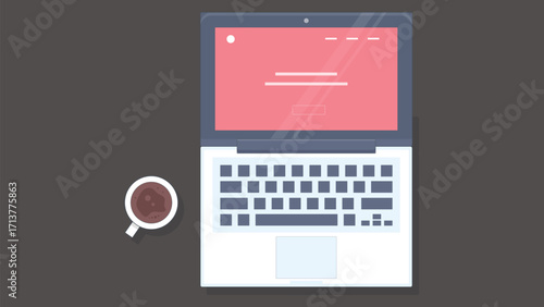 laptop on a desk at night, symbolizing remote work and freelancing, with a calm, focused atmosphere