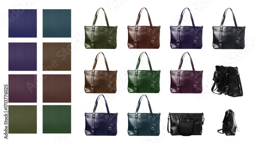 Women's bag with different material color options.