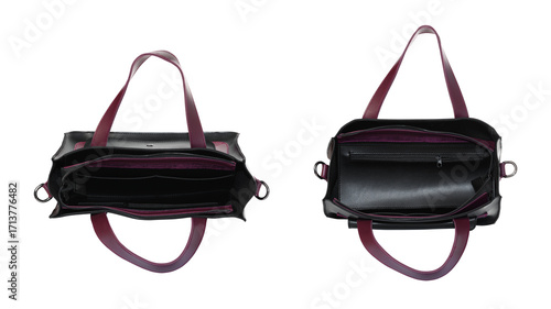 Open compartment bag viewed from above.
