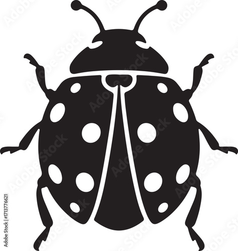 Simple Ladybug Logo and Icon Vector