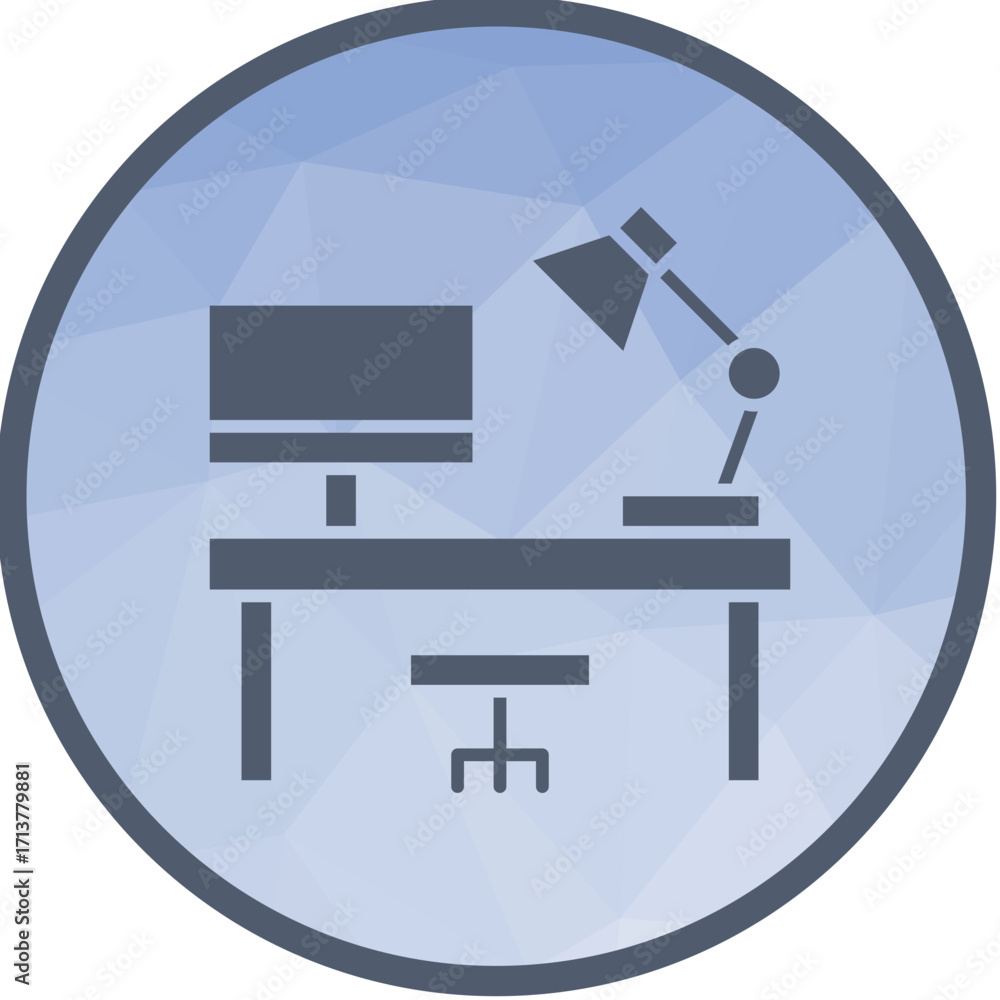 Obraz premium Study Desk icon vector image. Suitable for mobile apps, web apps and print media.