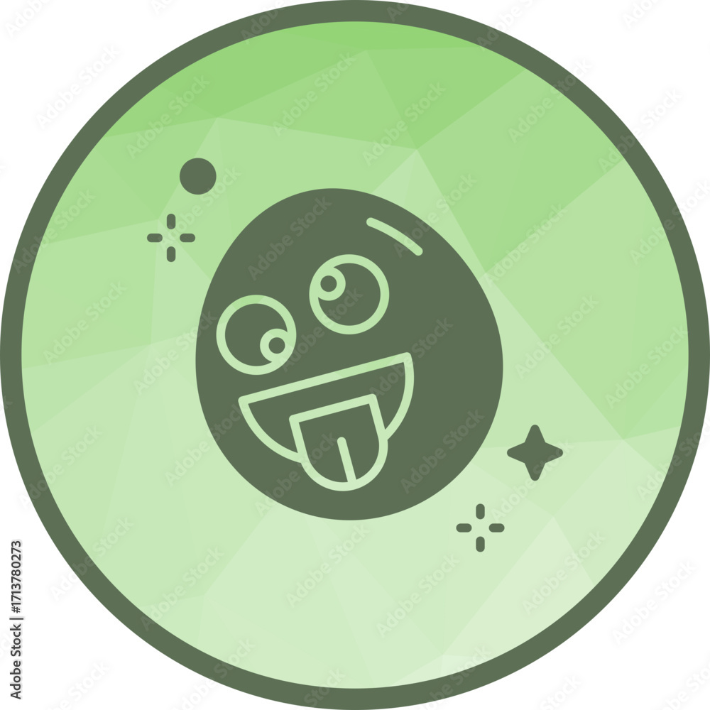 Obraz premium Zany Face icon vector image. Suitable for mobile apps, web apps and print media.