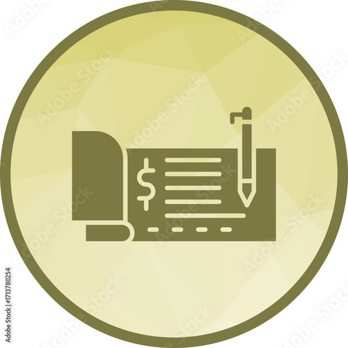 Write Cheque icon vector image. Suitable for mobile apps, web apps and print media.