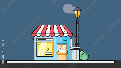 A shop with an old-fashioned style, located on a street. The shop features vintage signage, antique windows, and a classic architectural design
