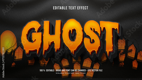 ghost season editable text effect premium	