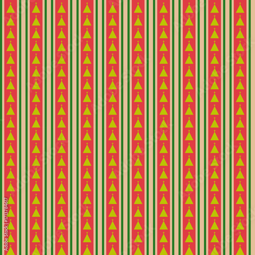Geometric pattern vector of bold vertical, triangle and stars of Christmas theme. Concept of stripes, brown, line, abstract, boho, vintage for texture, tile, wrapping paper. Vintage Christmas pattern.