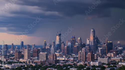 Wallpaper Mural Cityscape at Dusk Under a Dramatic Sky Torontodigital.ca