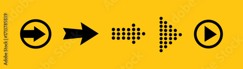 Set of four black cursor and arrow icons with click effect on yellow background. Collection of web interface symbols for UI, pointer, internet navigation, button press, and web design elements. Free Download Set of four black cursor and arrow icons with click effect on yellow background. Collection of web interface symbols for UI, pointer, internet navigation, button press, and web design elements. - GFXLoad