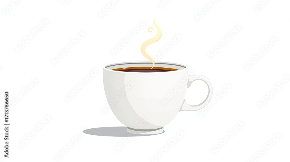 Fototapeta premium Hot Coffee Cup With Steam