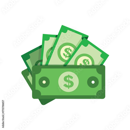 Dollar banknotes isolate on white background
