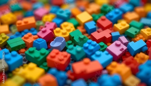 “Smolensk Russia June 01 2023 – Colorful Lego Blocks Closeup Background for Creative Play, Kids and Design”