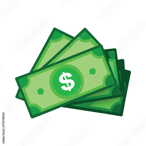 Dollar banknotes isolate on white background