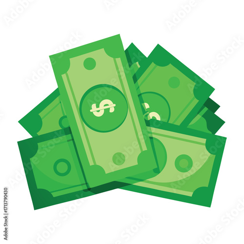 Dollar banknotes isolate on white background