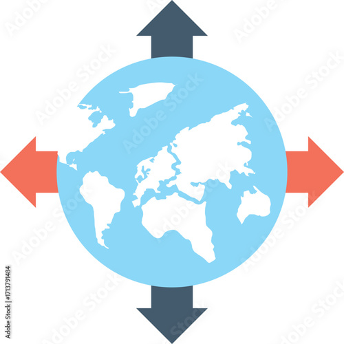 GPS Navigation Icon - Map Positioning and Guidance Graphic