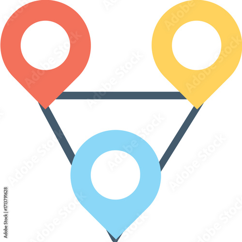 GPS Navigation Icon - Map Positioning and Guidance Graphic