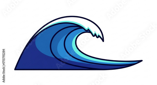 Illustration of a winding river, showcasing a natural watercourse with a flowing and dynamic design element
