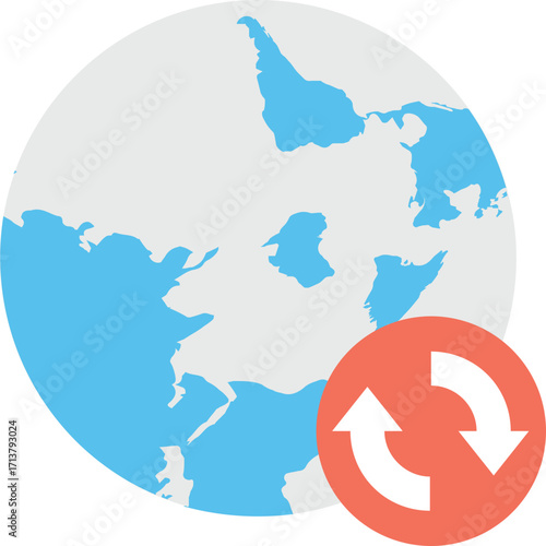 Global Navigation Icon - Worldwide Map Symbols