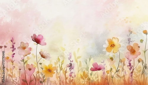 watercolor flowers background