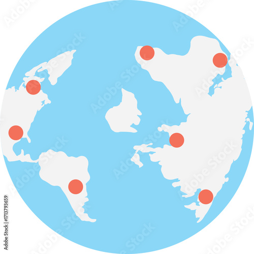 Global Navigation Icon - Worldwide Map Symbols