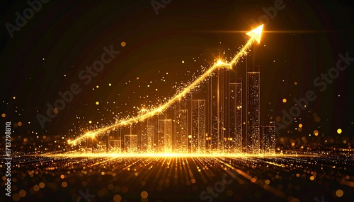 Gold graph chart rising
