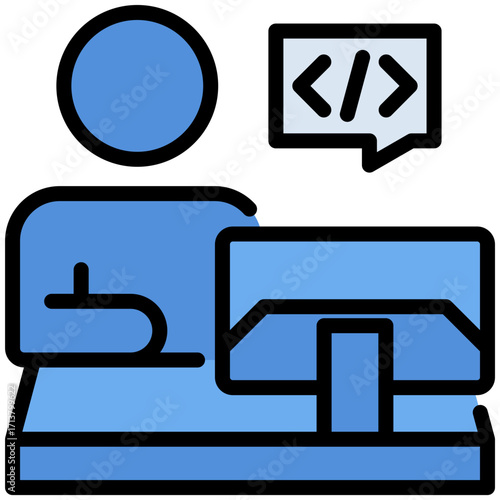 Programmer icon isolated on white background. vector illustration icon for digital nomad