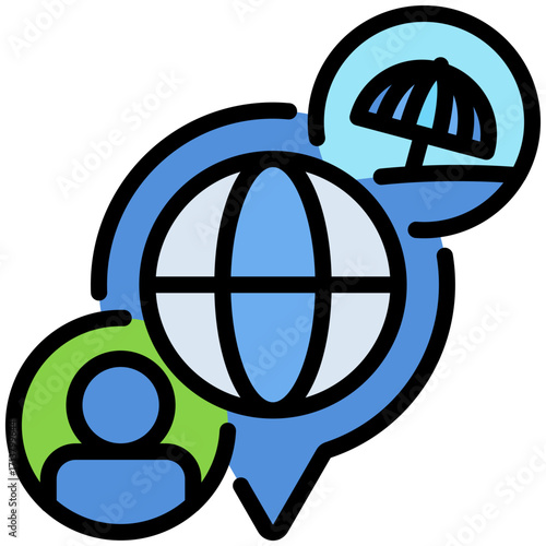 Travel icon isolated on white background. vector illustration icon for digital nomad