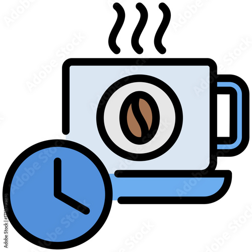 Coffee break icon isolated on white background. vector illustration icon for digital nomad