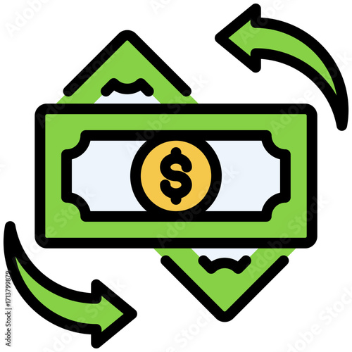 Currency exchange icon isolated on white background. vector illustration icon for digital nomad