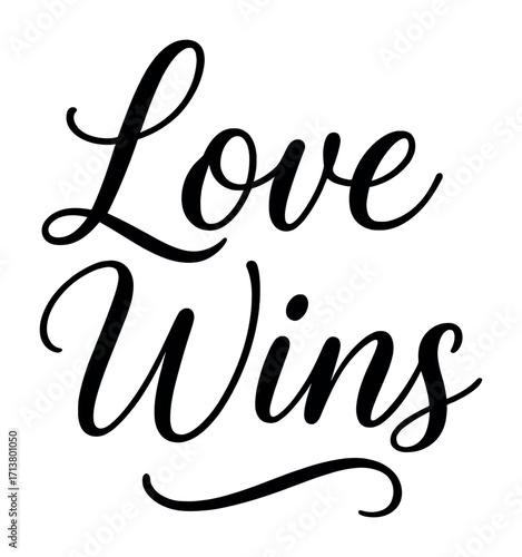 Elegant typography art with inspirational love wins message