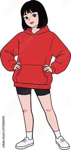 Girl in Red Hoodie