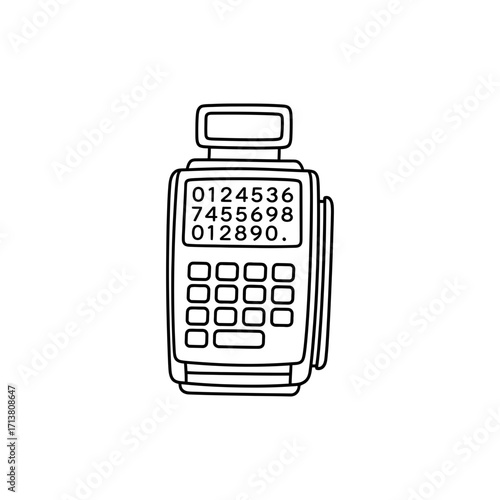 Doodle point of sale terminal with number digits