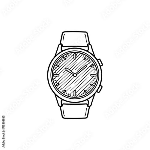 Doodle smartwatch face with tick mark pattern