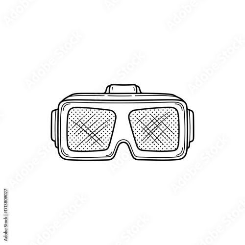 Doodle VR headset lens areas filled with grid dot icons
