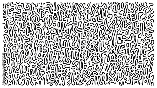 Abstract Black and White Doodle Art: Chaotic Line Pattern Design