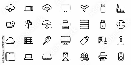 Modern technology and network icons provide essential digital communication and data management solutions for business and connectivity