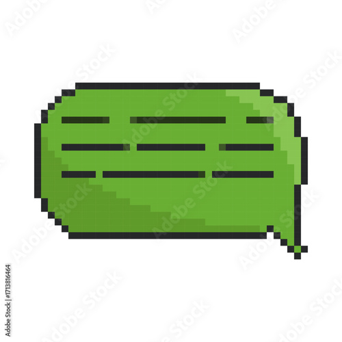 8 bit speech bubble icon. Pixel art object. Old school vintage game graphic.
