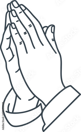 Praying hands symbol faith hope religion spiritual gesture vector