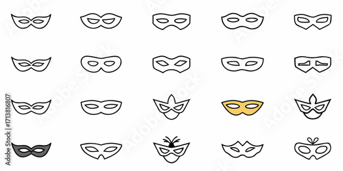 Discover a vibrant collection of diverse masquerade masks, perfect for festive celebrations and creative projects