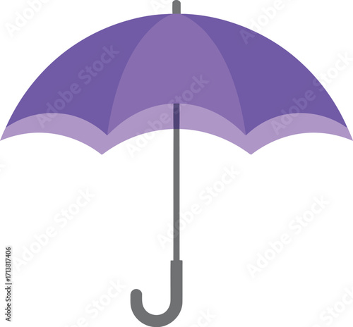 Purple umbrella protection weather safety isolated object vector