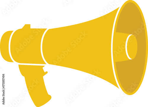 Yellow megaphone announcement symbol alert communication loudspeaker vector