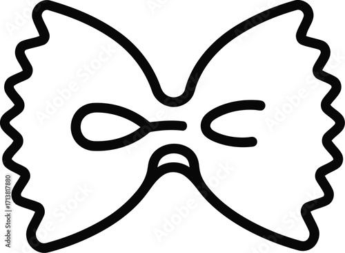 Bow tie pasta icon simple vector illustration food ingredient graphic design element vector