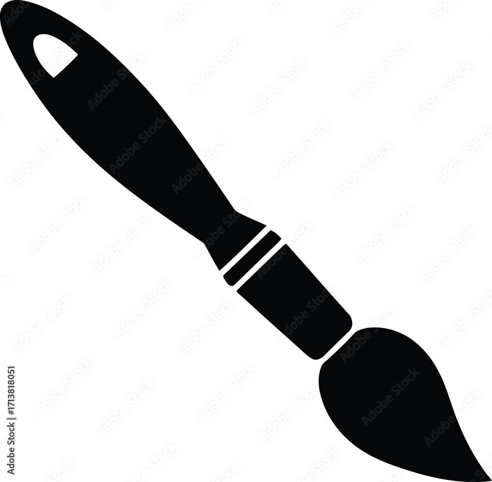 Fototapeta premium Artist paint brush silhouette simple flat design icon vector